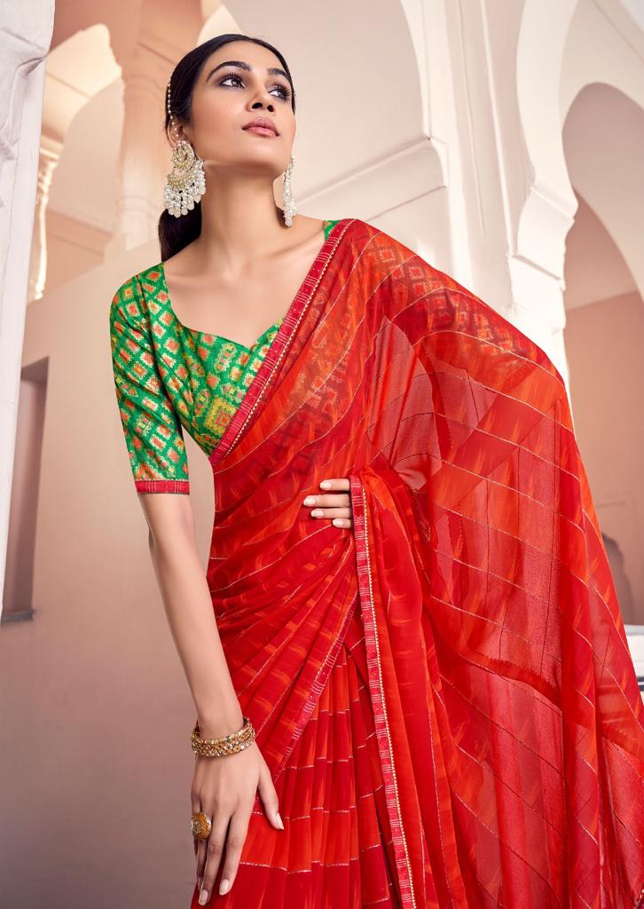 Kashvi Maanvi Regular Wear Printed Georgette Latest Designer Saree Collection 
